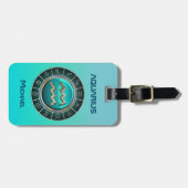 Aquarius - het waterdrager diersymbool bagagelabel (Voorkant horizontaal)