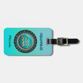 Aquarius - het waterdrager diersymbool bagagelabel