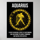 Aquarius - Horoscoop, Grappige Zodiac Teken Humor Poster (Voorkant)