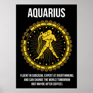 Aquarius - Horoscoop, Grappige Zodiac Teken Humor Poster