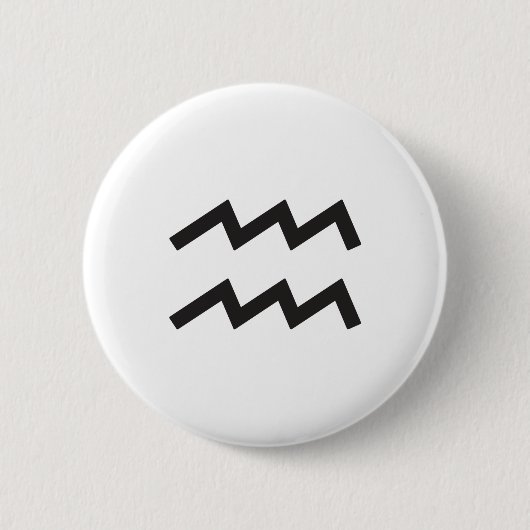 AQUARIUS, HOROSCOOP SYMBOOL RONDE BUTTON 5,7 CM (Voorkant)