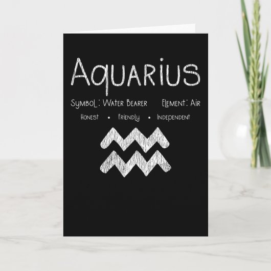Aquarius Horoscope Astrology Star Sign Birthday Kaart (Voorkant)