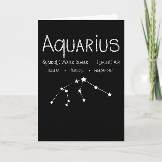 Aquarius Horoscope Astrology Star Sign Birthday Kaart (Voorkant)