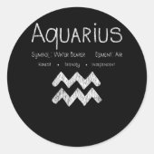 Aquarius Horoscope Astrology Star Sign Birthday Ronde Sticker (Voorkant)