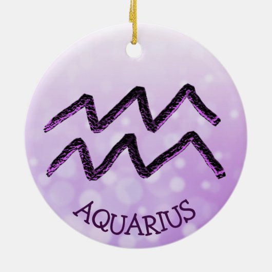 Aquarius Horoscope Astrology Zodiac Sign Keramisch Ornament (Achterkant)
