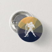 Aquarius horoscope-knop ronde button 3,2 cm (Voorkant /achterkant)