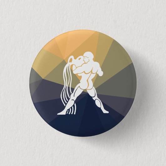 Aquarius horoscope-knop ronde button 3,2 cm (Voorkant)