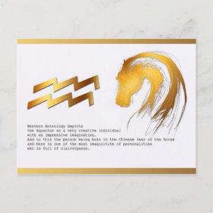Aquarius Horse Birthday Astrlogy Personality Briefkaart