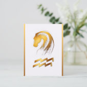 Aquarius Horse Birthday Astrlogy Verticaal Briefka Briefkaart (Staand voorkant)