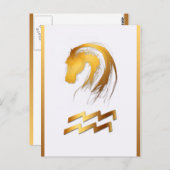 Aquarius Horse Birthday Astrlogy Verticaal Briefka Briefkaart (Voorkant / Achterkant)