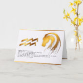 Aquarius Horse Chinese Westerne astrologie Birthda Kaart (Gele Bloem)