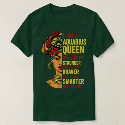Aquarius Ik ben sterker jarig voor Aquarius Zodia T-shirt (Design voorkant)