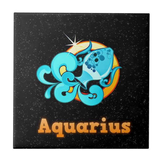 Aquarius-illustratie Tegeltje (Voorkant)