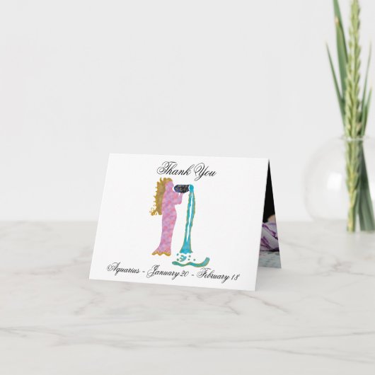 Aquarius Impressionist Schilderstijl & Goud Bedankkaart (Voorkant)