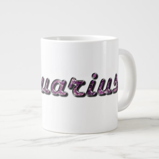 Aquarius in Amethyst Gemstone Grote Koffiekop (Voorkant rechts)