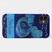 Aquarius in Dark Blue Hoesje-Mate iPhone Case (Achterkant (horizontaal))