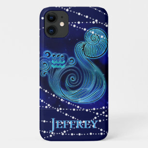 Aquarius in donkerblauw II Case-Mate iPhone Case
