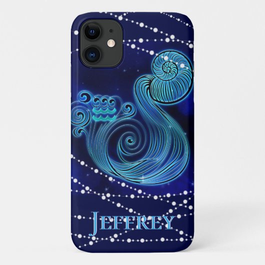 Aquarius in donkerblauw II Case-Mate iPhone Case (Achterkant)