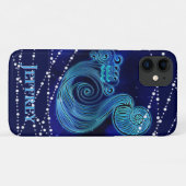 Aquarius in donkerblauw II Case-Mate iPhone Case (Achterkant (horizontaal))