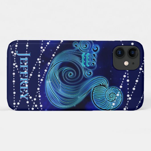 Aquarius in donkerblauw II Case-Mate iPhone Case (Achterkant (horizontaal))