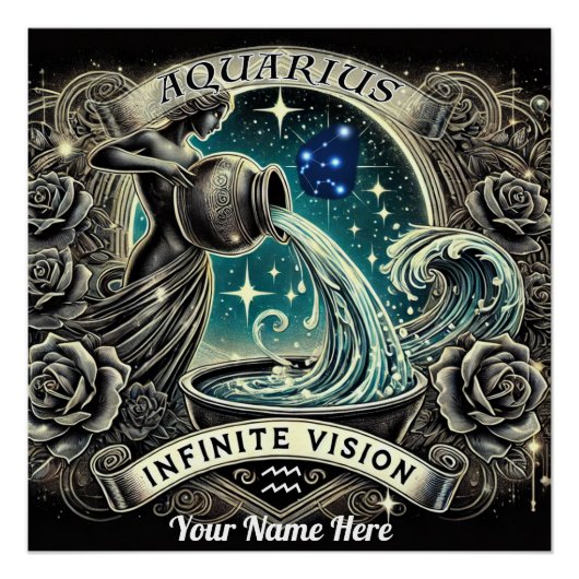 Aquarius "Infinite Vision" Glanzend Poster (Voorkant)