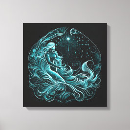 Aquarius-jan 18-feb 10 canvas afdrukken