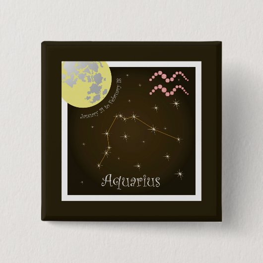 Aquarius January 21 to February 18 Buttons (Voorkant)