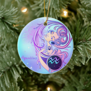 Aquarius Keramisch Ornament