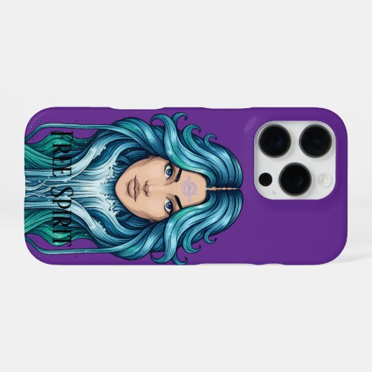 Aquarius Lady: Custom Slim Violet Case iPhone Hoesje (Achterkant horizontaal)