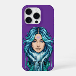 Aquarius Lady: Custom Slim Violet Case iPhone 16 Pro Hoesje