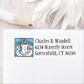 Aquarius letterpress-etiket van het retouradres etiket (Insitu)