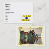 AQUARIUS, levendige heldere saffier blauw geel Visitekaartje (Voorkant / Achterkant)