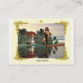 AQUARIUS, levendige heldere saffier blauw geel Visitekaartje (Achterkant)