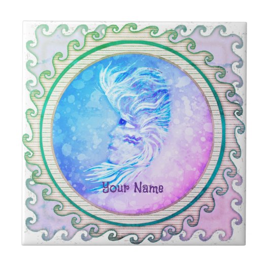 Aquarius Maan Vrouw Tegeltje (Voorkant)