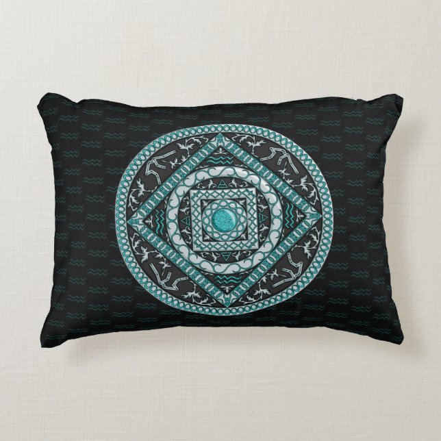 Aquarius Mandala Accentkussen Accent Kussen (Voorkant)