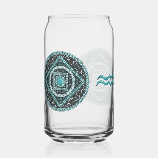 Aquarius Mandala Blikvorm Glas (Voorkant)