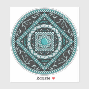 Aquarius Mandala Contour Sticker