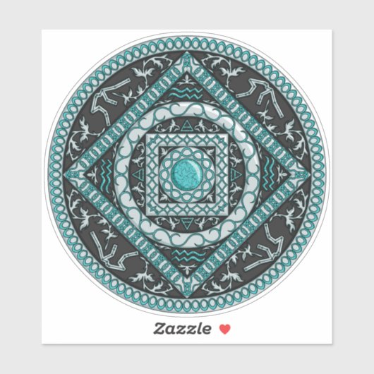 Aquarius Mandala Contour Sticker (Vel)
