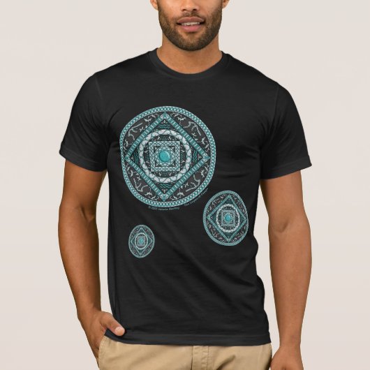 Aquarius Mandala Heren Donker Shirt (Voorkant)
