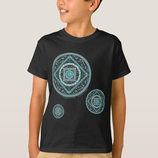 Aquarius Mandala Kind en Baby Donker Shirt (Voorkant)