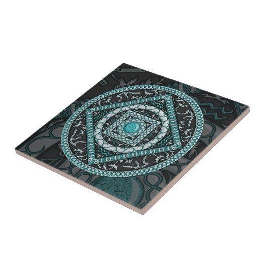 Aquarius Mandala Tegel Tegeltje (Zijkant)