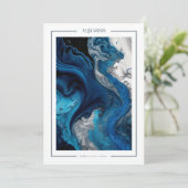 Aquarius Marble Waterverf Zodiac Birthday Kaart (Staand voorkant)