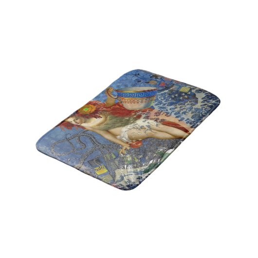 Aquarius Mermaid Gothic Blue Art Badmat (Gekanteld)