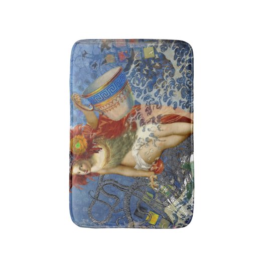 Aquarius Mermaid Gothic Blue Art Badmat (Voorkant Verticaal)