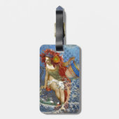 Aquarius Mermaid Gothic Blue Art Bagagelabel (Achterkant verticaal)