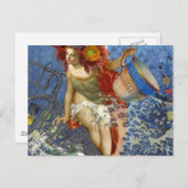 Aquarius Mermaid Gothic Blue Art Briefkaart (Voorkant / Achterkant)
