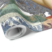 Aquarius Mermaid Gothic Blue Art Cadeaupapier (Rol Hoek)