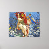 Aquarius Mermaid Gothic Blue Art Canvas Afdruk (Voorkant)