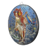 Aquarius Mermaid Gothic Blue Art Dartbord (Voorkant Rechts)