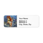 Aquarius Mermaid Gothic Blue Art Etiket (Voorkant)